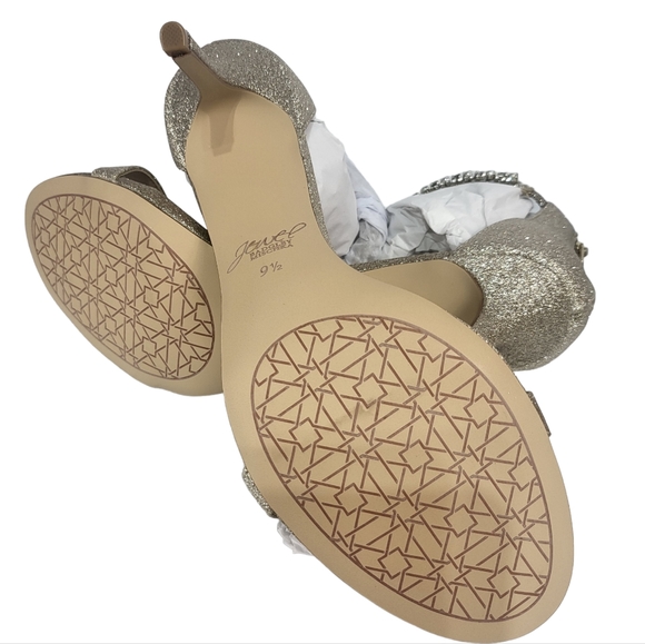 Jewel Badgley Mischka Landen Dres Sandals Gold Tone Glitter 9.5 - Picture 7 of 7